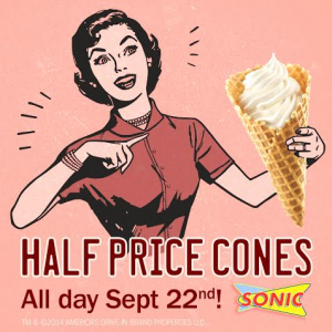 national ice cream cone day sonic