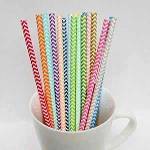 25pcs Chevron Paper Drinking Straws