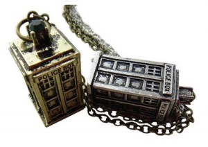 Retro Police Box Pendant Necklace