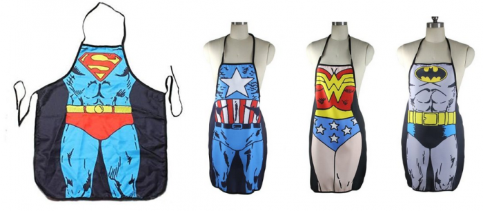 suepr hero aprons