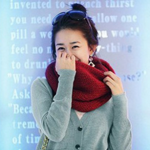Warm Infinity Knit Wool Blend Scarves