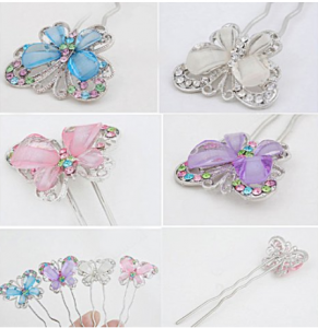 butterfly hair pins