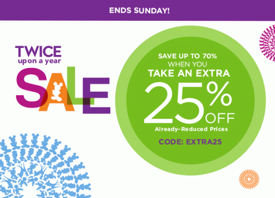 disneystore twice upon a year sale 25 off code