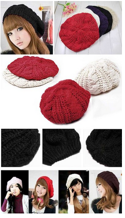 slouchy knit berets
