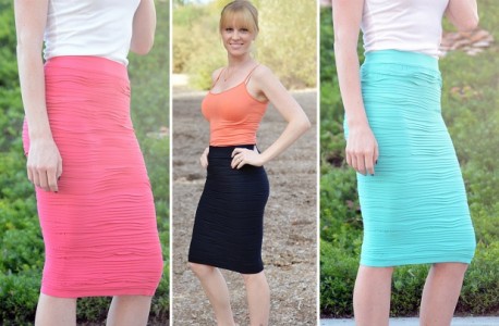 textured pencil skirts