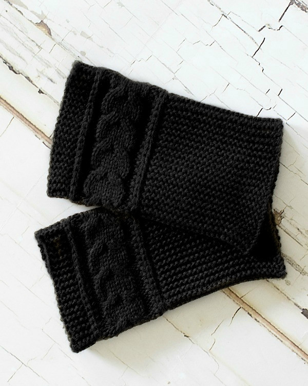 black knit boot cuffs