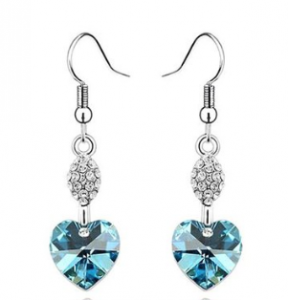 heart crystal earings
