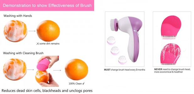 Facial Cleansing Brush Silicon Vibrating Waterproof Facial Cleansing System