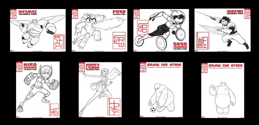 big hero 6 coloring pages 8 pack