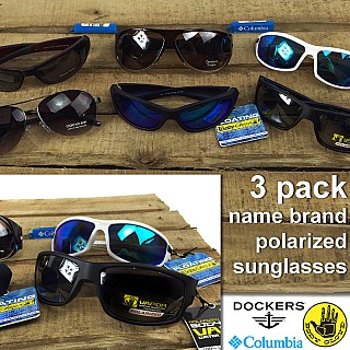 3 Pack Men's or Women's Name Brand Polarized Sunglasses