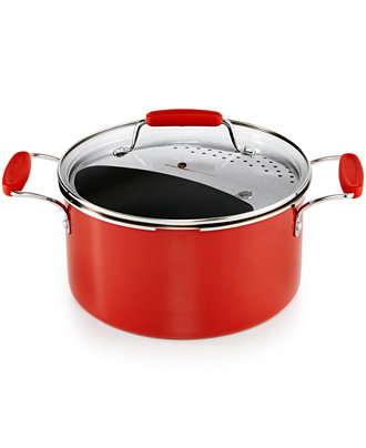 Martha Stewart Collection Cookware Plus 6-Qt Stockpot with Lid & Straining Insert