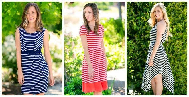 striped dress blowout