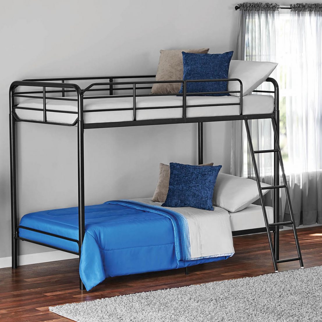 Mainstays Twin Over Twin Convertible Bunk Bed Black for sale online 