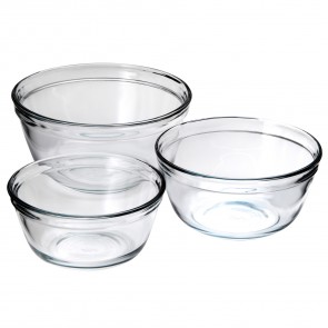 3 piece glass mixing bowl