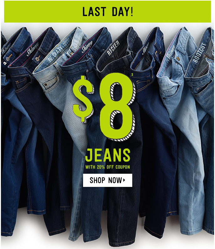 crazy 8 $8 jeans