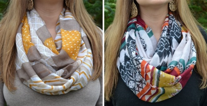 fall color scarfs