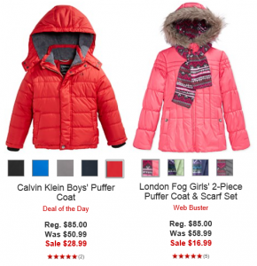 puffy coats for kids macys
