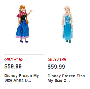 my size disney frozen anna elsa deal