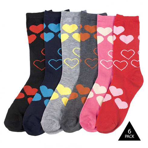 6-Pack Mamia Valentines Day Crew Socks