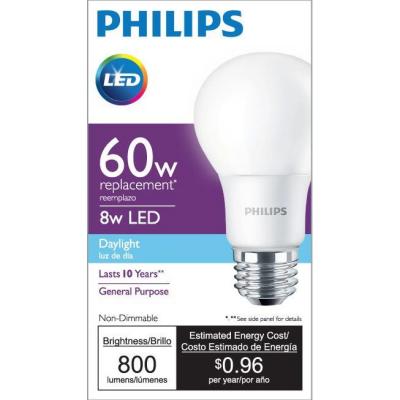 60W Equivalent Daylight A19 LED Light Bulb (4-Pack)
