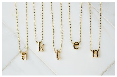 Lowercase Gold Tone Initial Necklaces