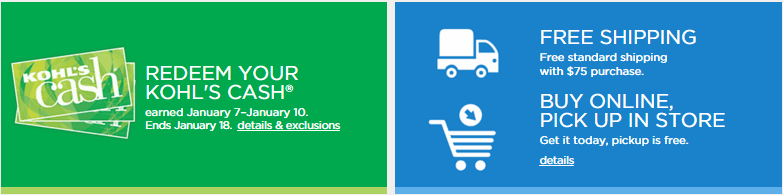 kohls cash free shipping