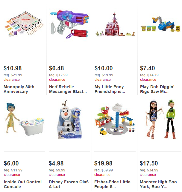 target clearance toys