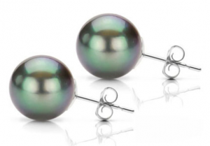 18kt White Gold Peacock Pearl Earrings