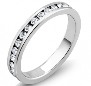 White Gold Plated Simulated Diamond Eternity Band