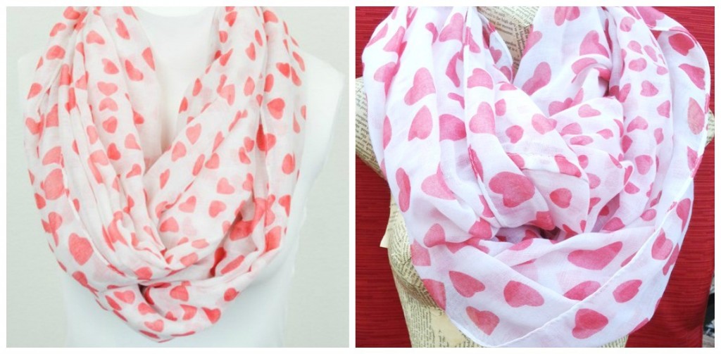 fluffy heart scarves