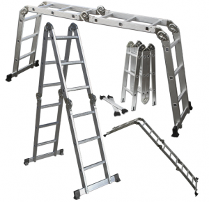 OxGord Heavy Duty Aluminum 12.5 ft Folding Ladder