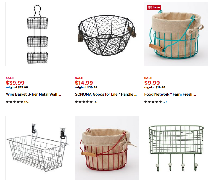 Numbered Wire Baskets Wall Decor 27.99 with Kohls Card (Original 79.