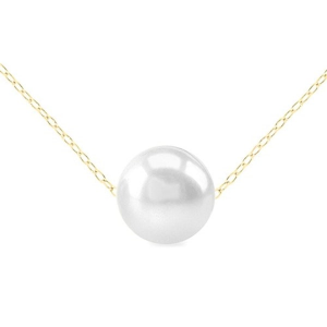 Genuine 9mm Pearl Solitaire Necklace