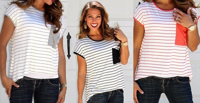 Striped Pocket Top Blowout