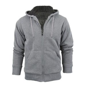 Men's Heavy Sherpa Lined Zip Up Hoodie M-2X