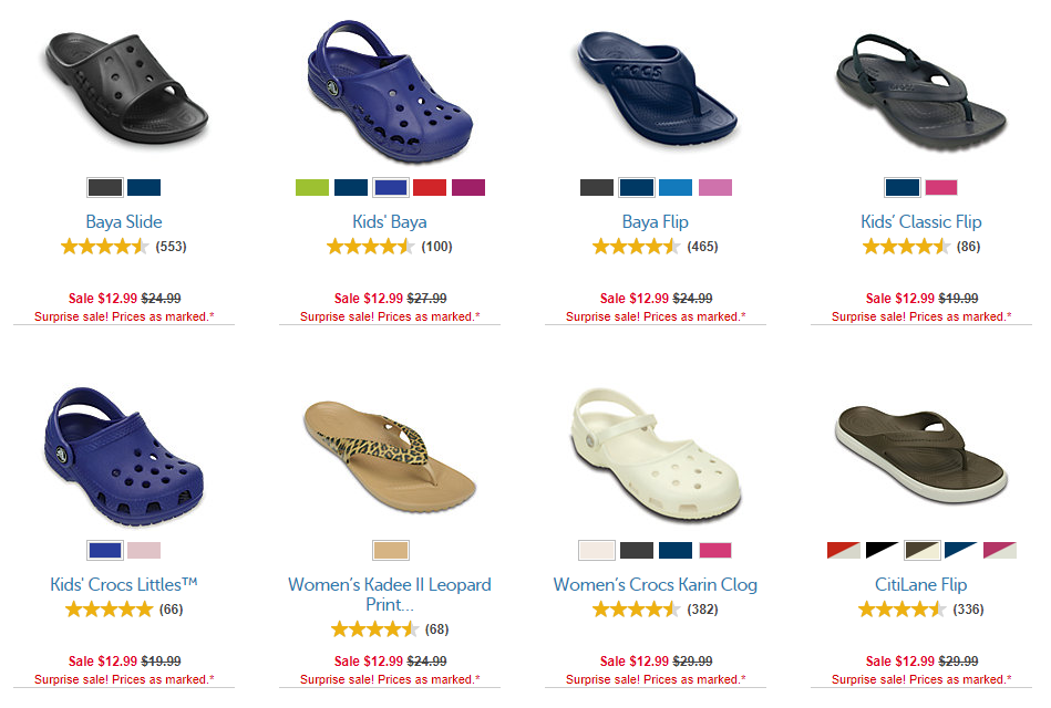 Crocs Surprise Sale! Styles for the Family from $12.99! Plus 15% Off ...