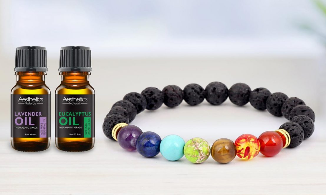 Lava Stone Diffuser Bracelet with Essential Oils for 8.99 or without