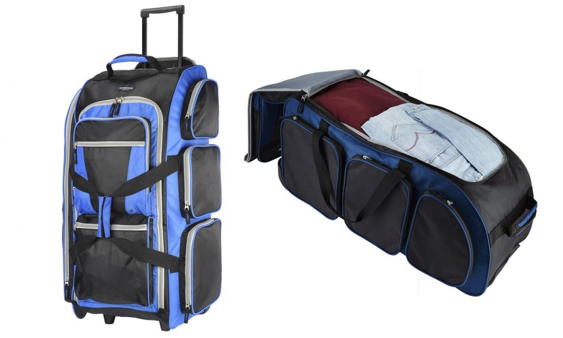 Travelers Club 30″ Rolling Multi-Pocket Upright Duffel Luggage for $26. ...
