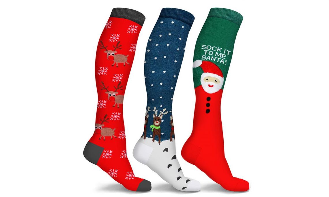 Holiday Fun Knee High Compression Socks (3Pairs) for 13.99 *Today