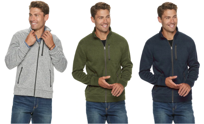 Men's SONOMA Goods for Life Supersoft Full-Zip Fleece Sweater for $10.49  Shipped (Reg $48)!