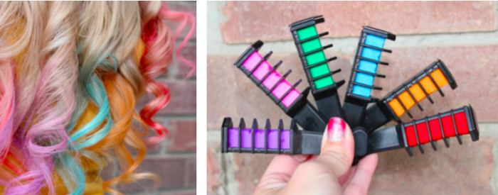 1. Temporary Hair Chalk Comb Set for Blonde Hair - wide 4