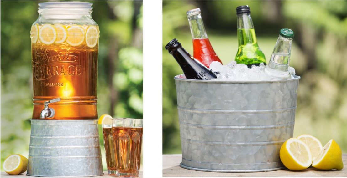 Quality Glass Twin Ice Cold Beverage Dispensers On Galvanized