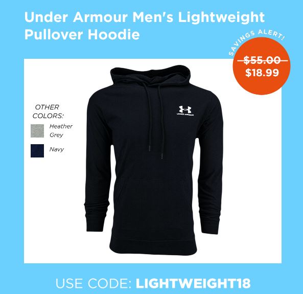 lightweight hoodie under armour