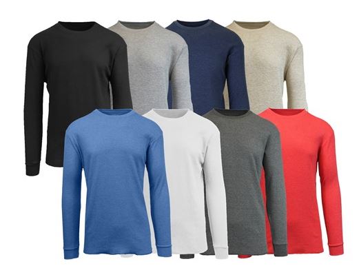 Galaxy by Harvic Men’s Waffle-Knit Thermal Shirts 6-Pack for just $33. ...