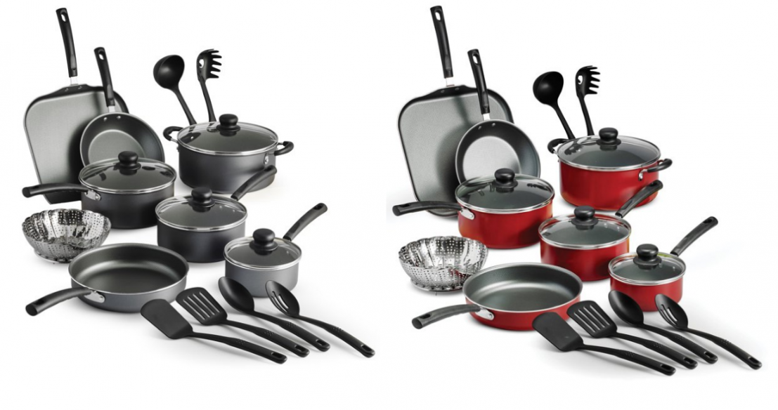 Red Steel Gray New Tramontina Primaware 18 Piece Non-stick Cookware Set 