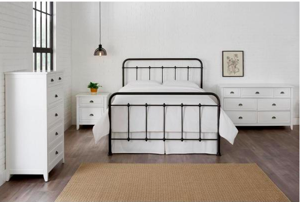 Stylewell Dorley Farmhouse Black Metal, Black Friday Queen Bed Frame Deals