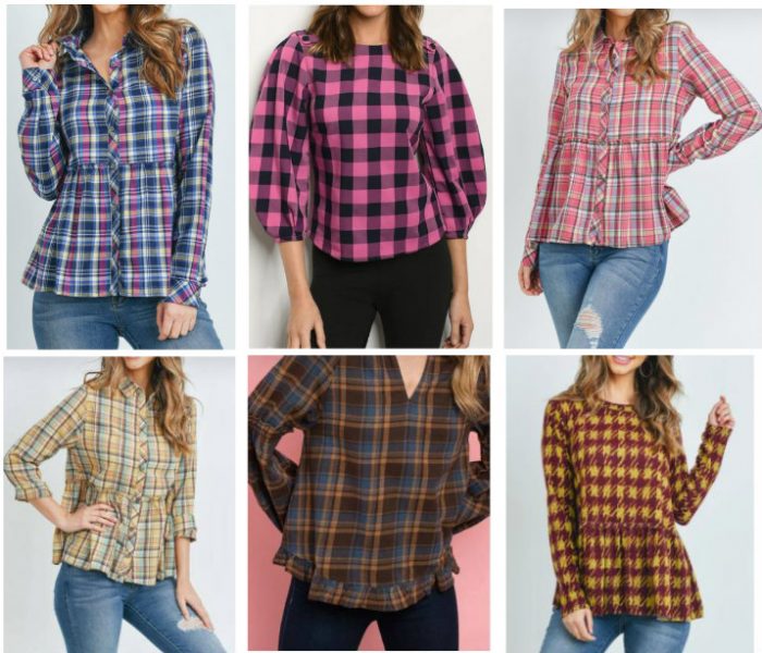 Checkered Print Top Collection $6.99 (reg $39.99) + Free Shipping ...