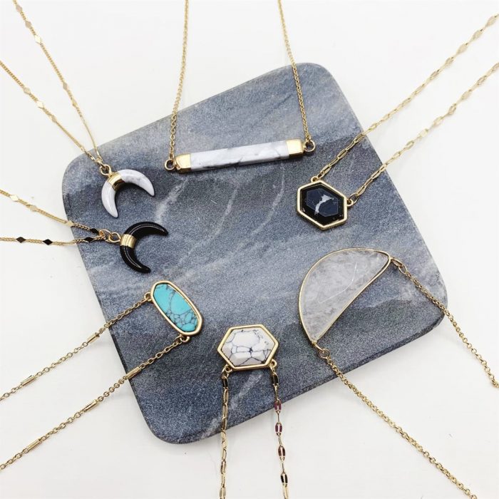 Genuine Natural Stone Layer Necklaces for $9.99 (Reg. $20.99) + Free ...
