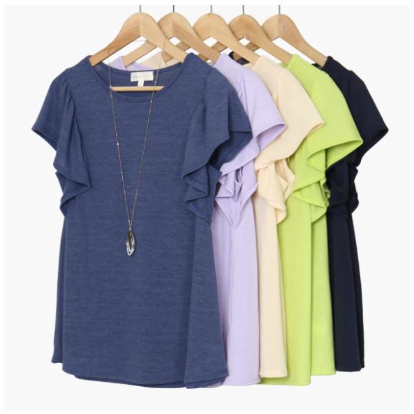 Solid Flutter Sleeve & Pleated Top for $14.99 Shipped (Reg $38.99 ...