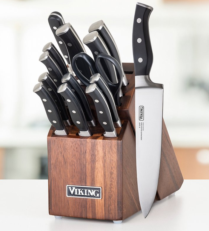 Viking 15Piece Acacia Wood Knife Block Set for 89.99 + Free Shipping